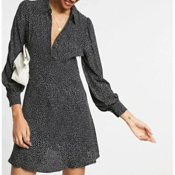 & Other Stories Dresses & Skirts - Paris Atelier & Other Stories Black Printed Mini Shirt Dress Womens Size 10